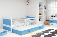 Dětská postel s přistýlkou RICO 2 80x190 cm, bílá/modrá