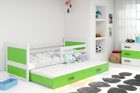 Dětská postel s přistýlkou RICO 2 80x190 cm, bílá/zelená