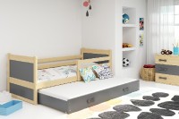Dětská postel s přistýlkou RICO 2 80x190 cm, borovice/grafitová