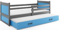 Dětská postel s přistýlkou RICO 2 80x190 cm, grafitová/modrá