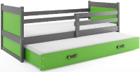 Dětská postel s přistýlkou RICO 2 80x190 cm, grafitová/zelená