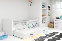Dětská postel s přistýlkou RICO 2 90x200 cm, bílá/bílá