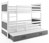 Patrová postel s přistýlkou RICO 3 80x160 cm, bílá/grafitová