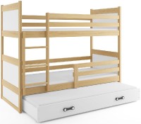 Patrová postel s přistýlkou RICO 3 80x190 cm, borovice/bílá
