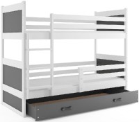Patrová postel RICO 80x160 cm, bílá/grafitová