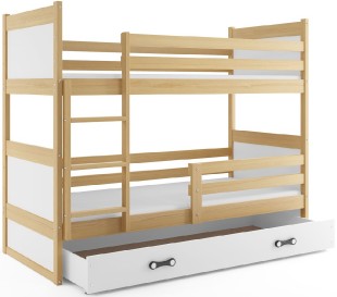 Patrová postel RICO 80x160 cm, borovice/bílá