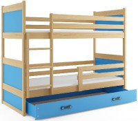 Patrová postel RICO 80x160 cm, borovice/modrá