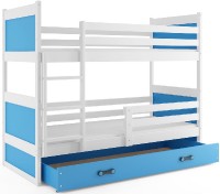 Patrová postel RICO 90x200 cm, bílá/modrá