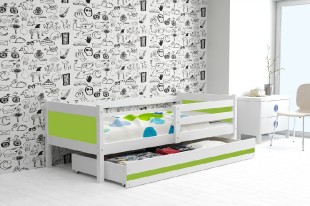 Dětská postel RINO 1 80x190 cm, bílá/zelená