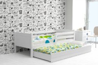 Dětská postel s přistýlkou RINO 2 80x190 cm, bílá/bílá