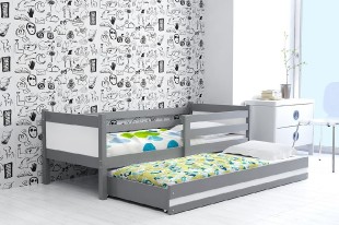 Dětská postel s přistýlkou RINO 2 80x190 cm, grafitová/bílá