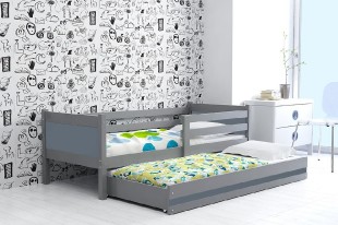 Dětská postel s přistýlkou RINO 2 80x190 cm, grafitová/grafitová