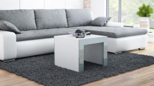 Konferenční stolek TESS čtverec, bílá/šedá