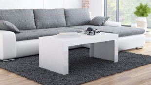 Konferenční stolek LAWA TESS, bílá matná/bílý lesk