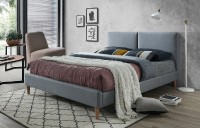 Čalouněná postel ACOMA 160x200 šedá/dub