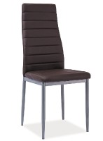 Jídelní čalouněná židle H-261 Bis hnědá/alu