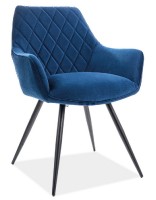 Jídelní čalouněná židle ANEI VELVET modrá/černá