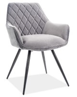 Jídelní čalouněná židle ANEI VELVET šedá/černá