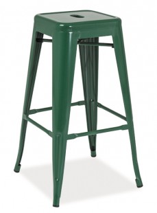 *Barová kovová židle LONG tmavě zelená