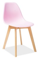 Jídelní židle MORIS růžová/buk