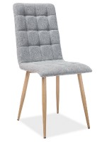Jídelní čalouněná židle MOTO šedá/dub