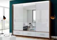 Šatní skříň ALISTE 250L se zrcadlem bílá