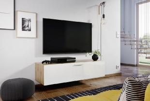 Televizní stolek ALABAMA dub artisan/bílý lesk