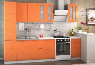 Kuchyně na míru TECHNO bílá/oranžový metalic