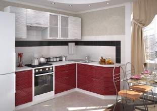 Kuchyně na míru VALERIA bk/white/red/black stripe lesk