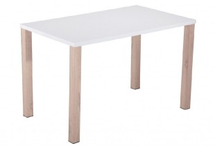 *Jídelní stůl ALPINO-781 bílý lesk/dub sonoma