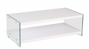 Konferenční stolek BIBIONE-771 bílá/sklo
