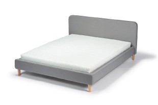 Čalouněná postel LUSSY 160×200 cm  182×218×92 cm šedá látka