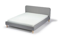 Čalouněná postel LUSSY 160×200 cm  182×218×92 cm šedá látka