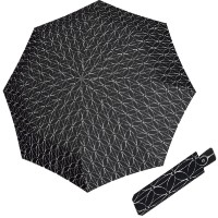 Fiber Magic Black a White Rings - dámský plně automatický deštník