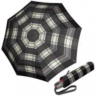 KNIRPS T.200 CHECK BLACK a WHITE - elegantní dámský plně automatický deštník