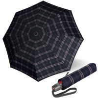 KNIRPS T.200 CHECK NAVY - elegantní dámský plně automatický deštník