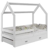 Dětská postel Domek 80x160 cm D3, rošt ZDARMA - bílá