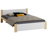 Dřevěná postel DMD 3, 160x200 + rošt ZDARMA, borovice / bílá