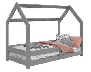 Dětská postel Domek 80x160 cm D5 + rošt a matrace ZDARMA - šedá
