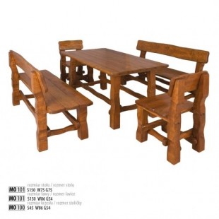 Zahradní set MO101 - Stůl + 4 židle - týk -SKL