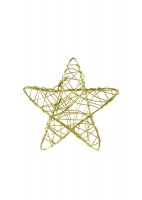Drátěná hvězda 7,5cm, cena za 3ks, barva zlatá