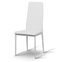 Jídelní židle COLETA, ekokůže bílá/kov bílá