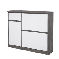 Botník Simplicity 206 beton/bílý lesk 10081