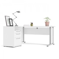 Psací stůl Office 80400/44 bílá/silver grey 10131