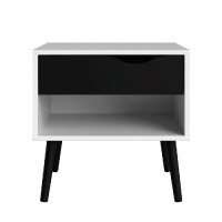 Noční stolek Retro 394 bílá/černá 5501