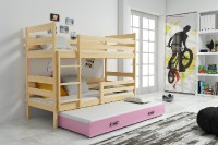 Patrová postel s přistýlkou Norbert borovice/růžová 6376
