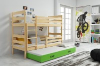 Patrová postel s přistýlkou Norbert borovice/zelená 6377