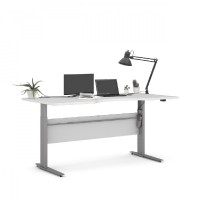 Výškově nastavitelný psací stůl Office 80400/320 bílá/silver grey 6843
