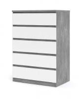 Komoda Simplicity 231 beton/bílý lesk