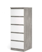 Komoda Simplicity 233 beton/bílý lesk